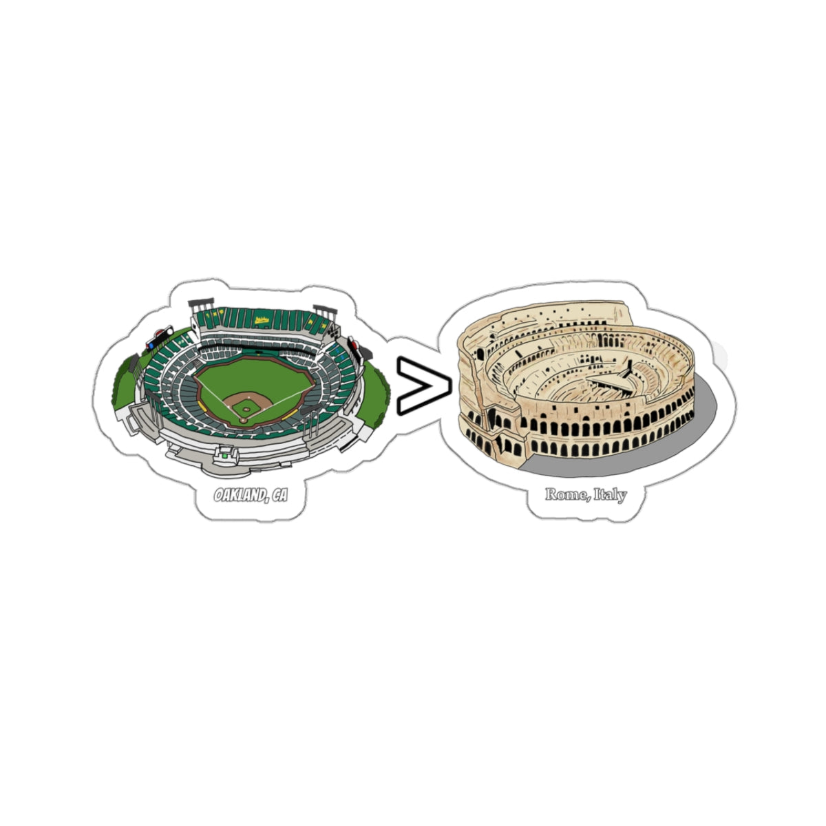 Coliseum vs Colosseum Stickers